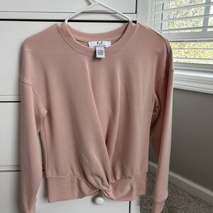 Women's Pink Twist Front Top